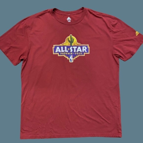 Adidas NBA All Star Game 2009 Phoenix Arizona Burgundy T-Shirt Men's Size XL - Picture 1 of 8